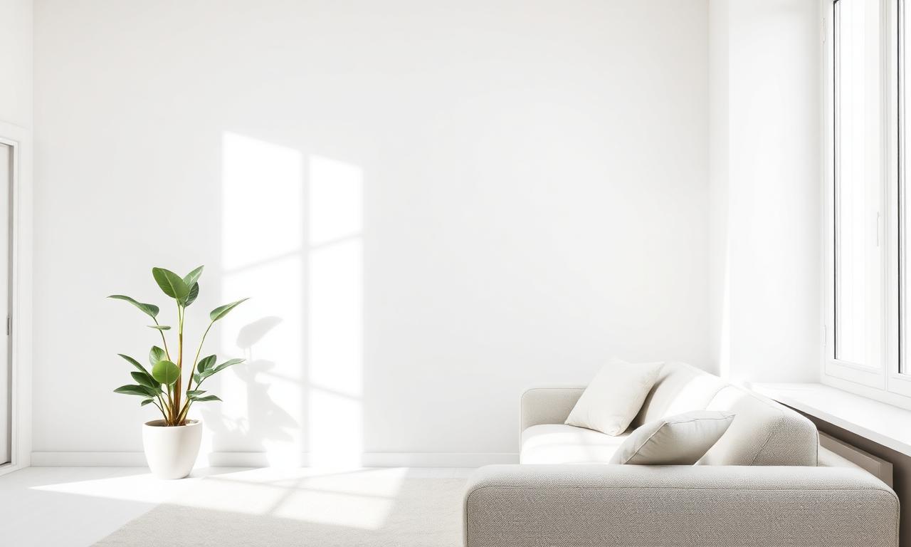 Soggiorno minimal con aria pulita
